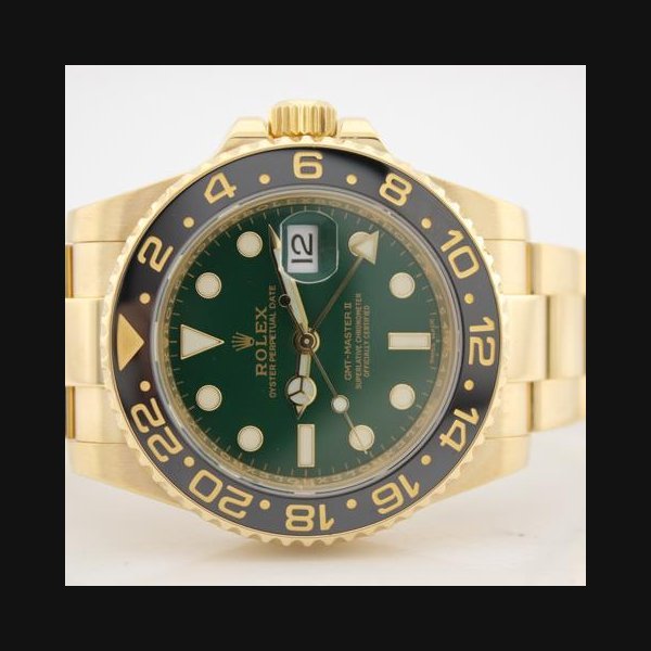 Rolex Rolex GMT-Master II2006 GMT-Master II Green Dial 18k Yellow Gold 40mm Watch 116718LN