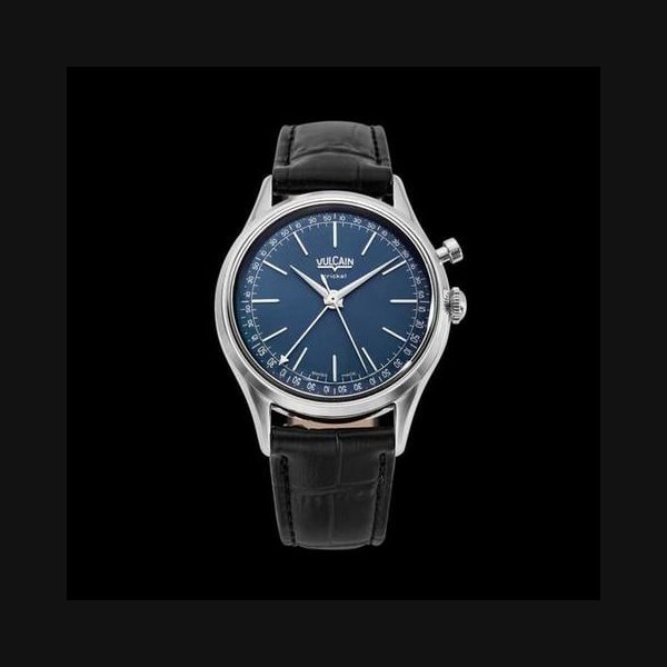 Vulcain CricketNEW: Cricket President 39mm - Blue - Black Leather Alligator Print - Closed Case Back - OFFICIAL DEALER - FACTORY NEW - FULL WARRANTY
