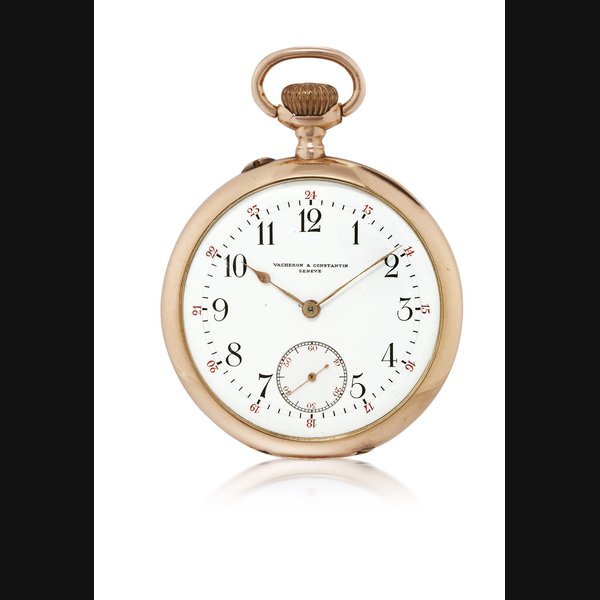  VACHERON CONSTANTIN PINK GOLD OPEN FACE KEYLESS LEVER POCKET WATCH MOVEMENT 334160, CASE 201888, CIRCA 1900