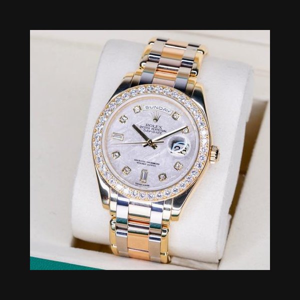 Rolex Day-Date18948 “MASTERPIECE” Diamond Meteorite Dial Tridor Diamond Bezel