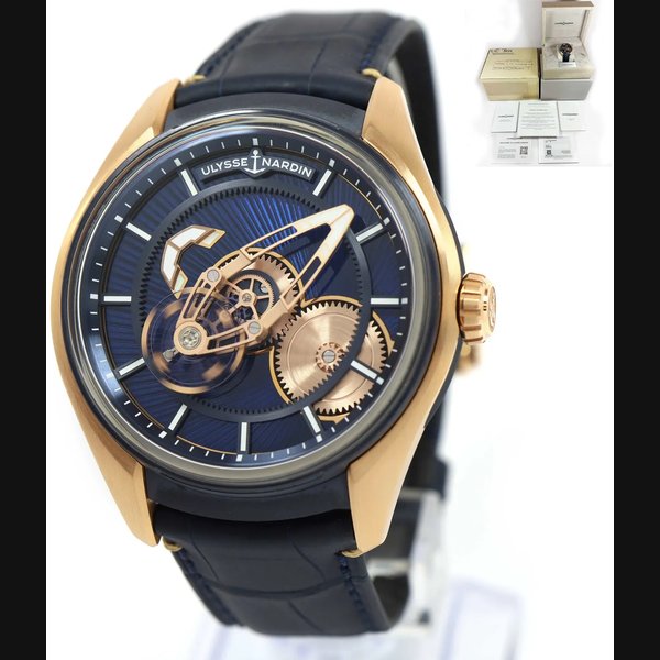 Ulysse Nardin Freak X 2305-270LE 43MM Blue Enamel Rose Gold Box Papers Ref. 2305-270LE-3AE-BLUE