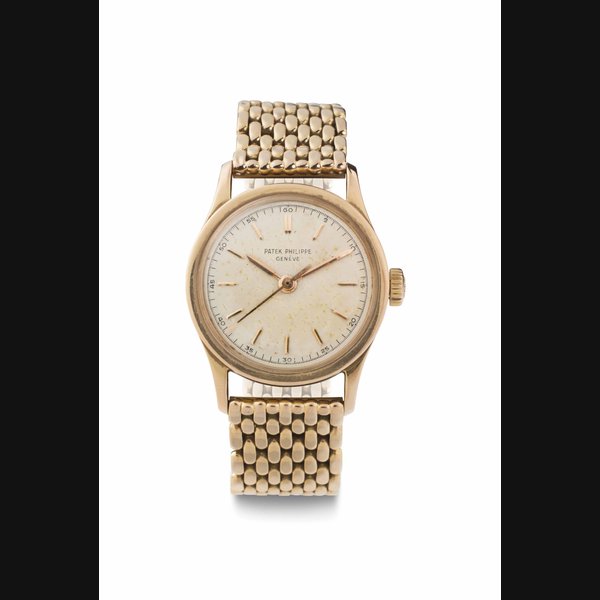 Patek Philippe. A Fine 18k Pink Gold Wristwatch with Center Seconds SIGNED PATEK PHILIPPE, GENEVE, CALATRAVA MODEL, REF. 2555, MOVEMENT NO. 709'237, CASE NO. 308'201, MANUFACTURED IN 1961