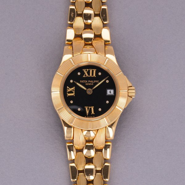 Patek Philippe Patek Philippe Neptune 4881/1J Quartz Black Diamond Dial 18k YG