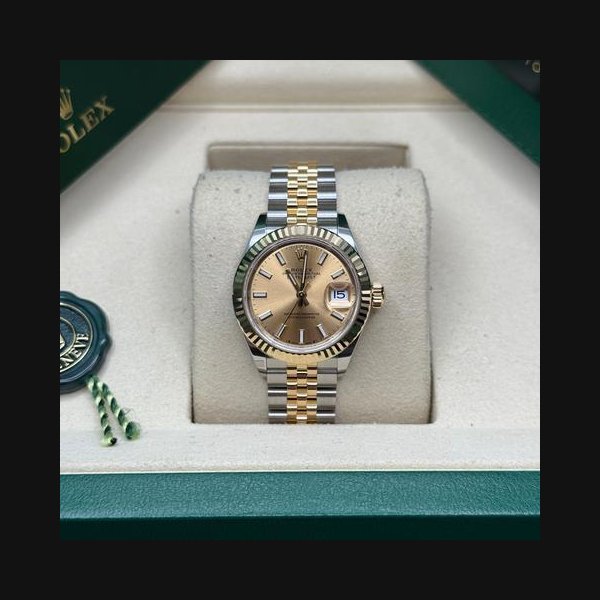 Rolex Rolex Lady-DatejustNEW 2026 Champagne Index Dial Two Tone Yellow Gold Fluted Bezel Jubilee