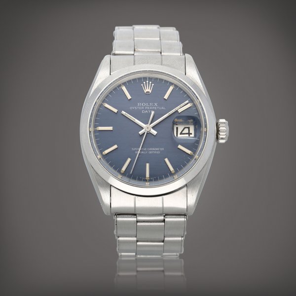 Rolex Oyster perpetual date, Reference 1500 | A stainless steel wristwatch with date and bracelet | Circa 1969