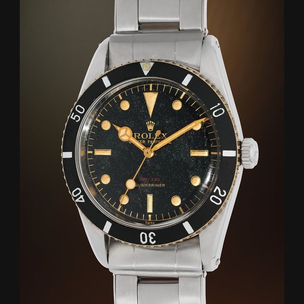 Rolex Ref. 6536/1; inside caseback stamped 6536/1 and IV.56 and 18 Submariner “Red Depth”