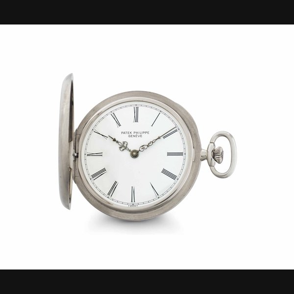 Patek Philippe. A Fine and Heavy 18k White Gold Hunter Case Keyless Lever Pocket Watch SIGNED PATEK PHILIPPE, GENÉVE, REF. 865, MOVEMENT NO. 933'307, CASE NO. 530'504, MANUFACTURED IN 1988