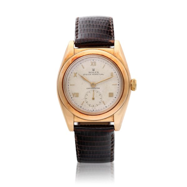 Rolex Reference 3130 Bubbleback, A yellow gold automatic wristwatch, Circa 1950