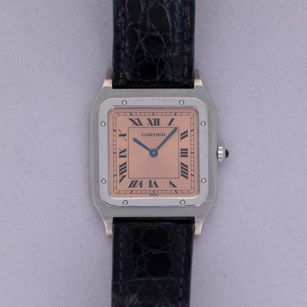 Cartier Cartier Santos Dumont 1575 Platinum Salmon Dial Limited Edition Box and Papers