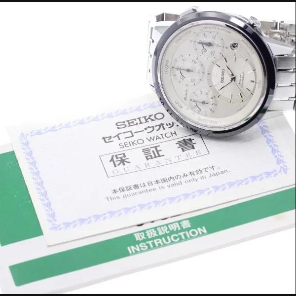 SEIKO KINETIC CROWN SBCG003/9T82-0AE0 45mm Ceramic/SS Silver Dial #C216