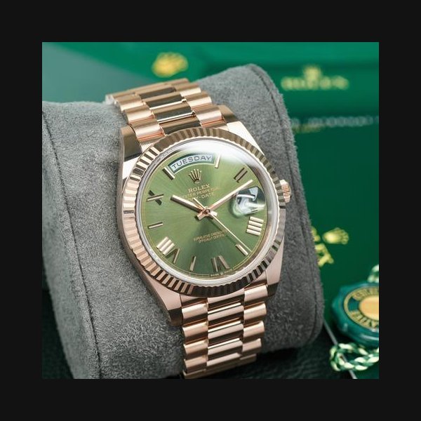Rolex Rolex Day-Date40 Olive Rose Gold Complete Set IN STOCK