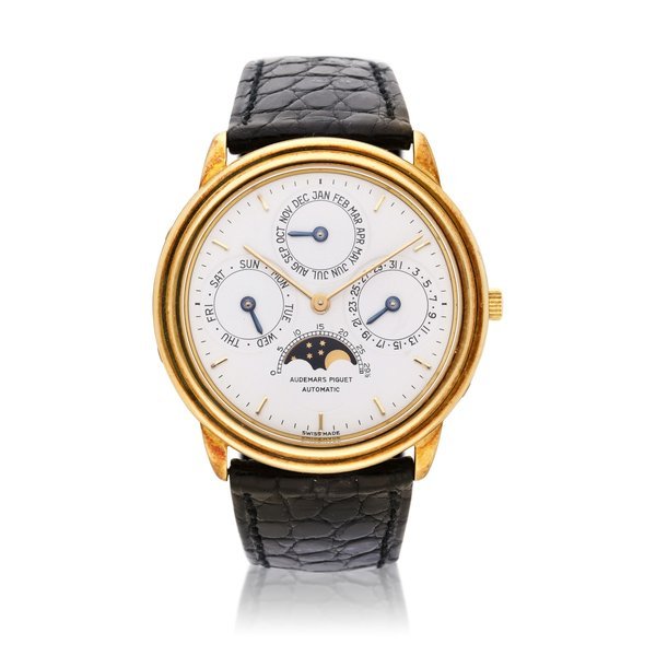Audemars Piguet A yellow gold perpetual calendar wristwatch with moon phases, Circa 1985