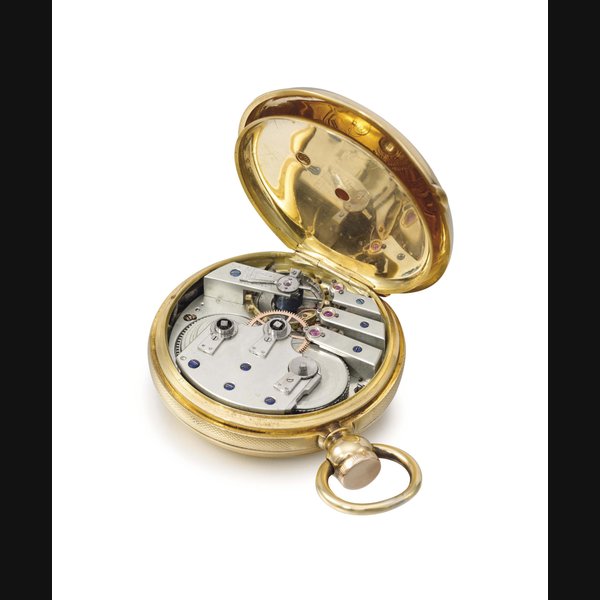 Swiss. An 18K gold hunter case keywound pocket chronometer UNSIGNED, RETAILED BY CHARLES FRODSHAM, LONDON, CASE NO. 23526, CIRCA 1870