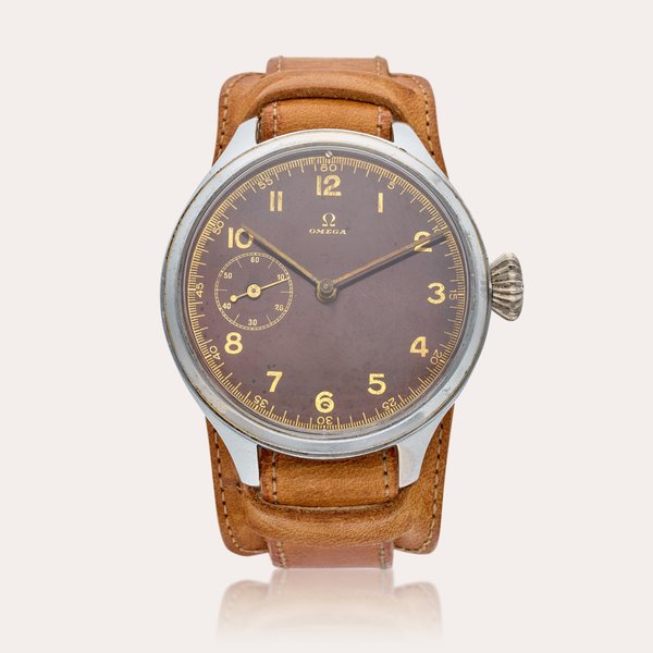 Omega A stainless steel converted pocket watch wristwatch with gilt dial, Circa 1915, Price & Market Data