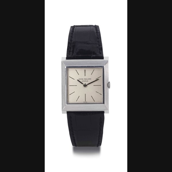 PATEK PHILIPPE. A SQUARE PLATINUM WRISTWATCH SIGNED PATEK PHILIPPE, GENEVE, MOVEMENT NO. 798569, CASE NO. 2635180, REF. NO. 3404, MANUFACTURED IN 1965