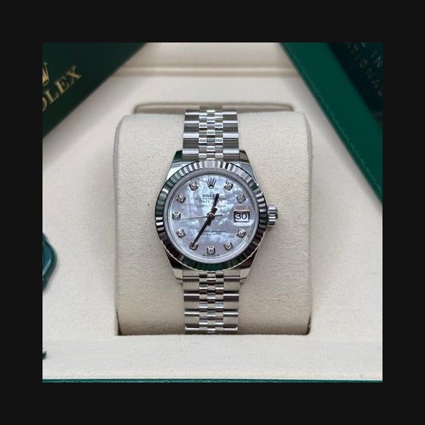 Rolex Lady-DatejustNEW 2026 Mother of Pearl Diamond Dial Stainless Steel Fluted Bezel Jubilee Ref. 279174