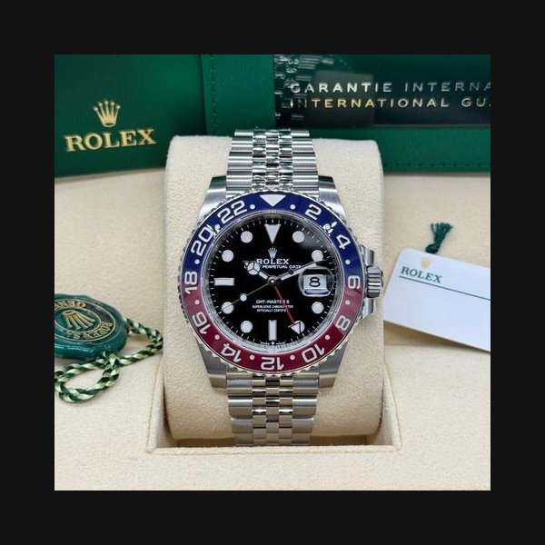 Rolex GMT-Master II2024 Pepsi Jubilee Complete Set RSC Serviced Ref. 126710BLRO