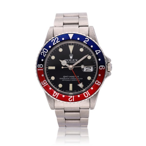 Rolex Reference 16750 GMT-Master 'Pepsi' | A stainless steel automatic dual time wristwatch with date and bracelet, Circa 1982 · 16750