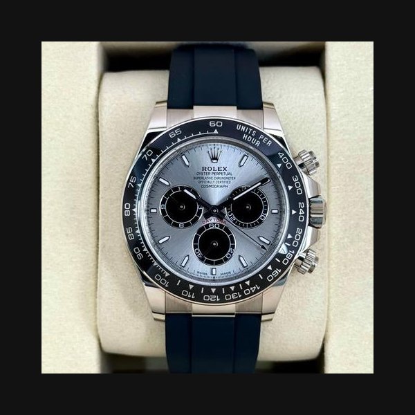 Rolex Rolex DaytonaNEW 2026 Daytona 40mm 126519 White Gold Oysterflex Silver Ghost Dial