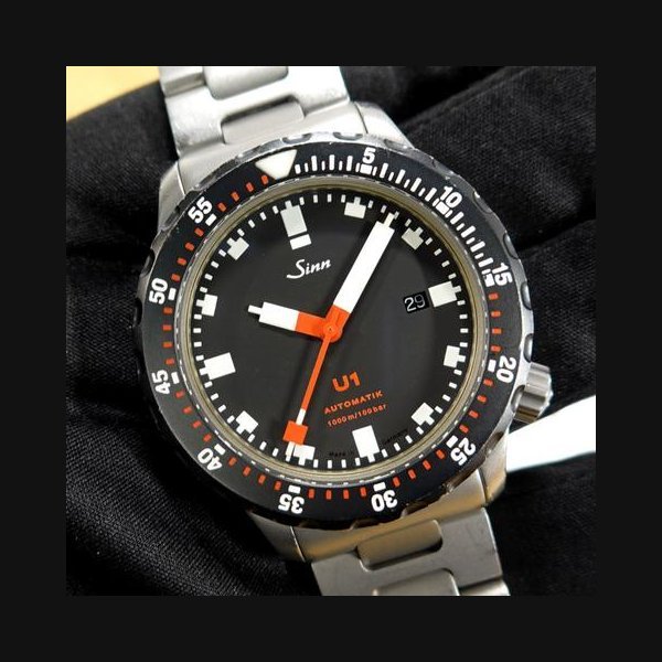 Sinn Sinn U144 mm U1 SDR Automatik 1010.040 schwarze Lünette FULL SET Stahlband