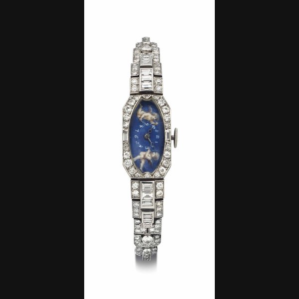 Vacheron Constantin Vacheron Constantin. A Lady's Platinum and Diamond-set Bracelet Watch SIGNED VACHERON & CONSTANTIN, MOVEMENT NO. 389'559, CASE NO. 6843, MANUFACTURED IN 1921