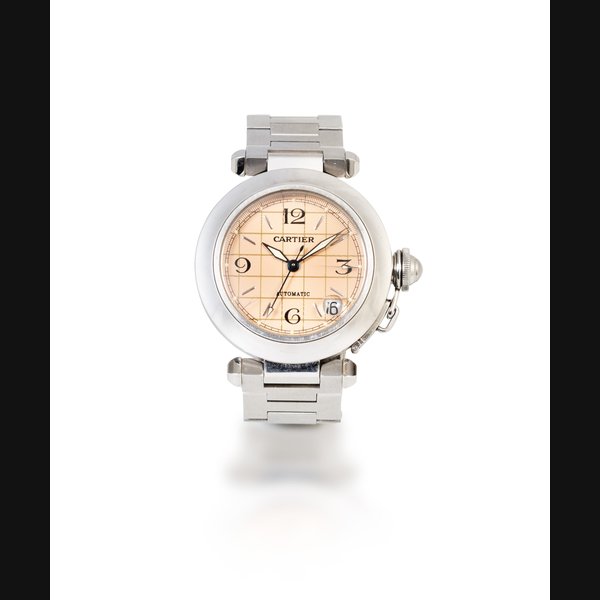 Cartier Pasha, Ref. 2324    Montre bracelet en acier avec date |  Stainless steel wristwatch with date and bracelet    Vers 2005 |  Circa 2005