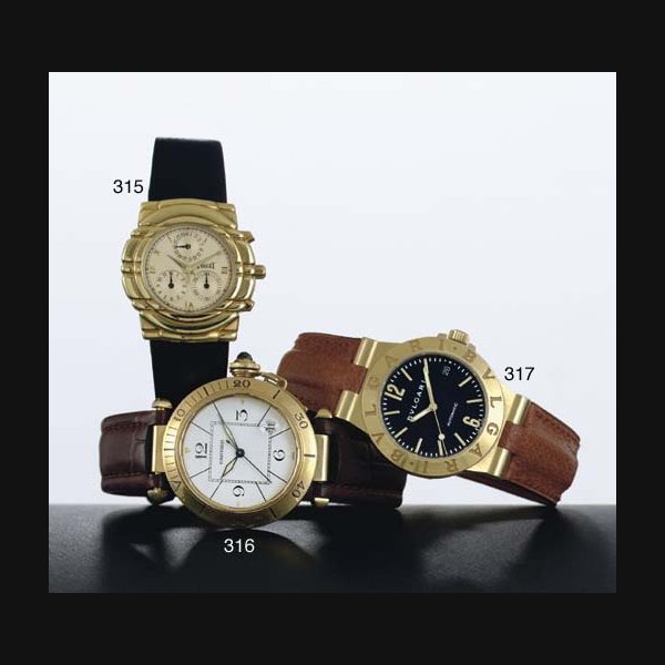 BULGARI. AN 18K GOLD AUTOMATIC WRISTWATCH WITH CENTER SECONDS AND DATE SIGNED BULGARI-BULGARI, CASE NO. LCV35G L1423, CIRCA 1995