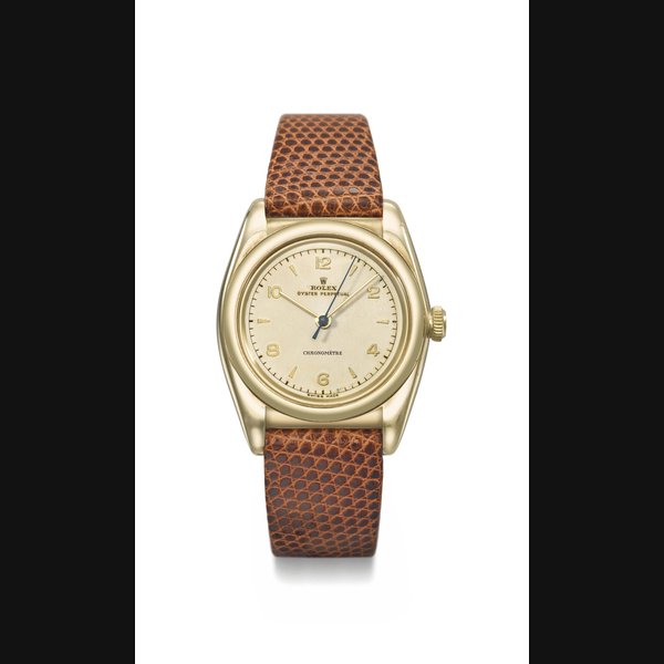 Rolex. A fine 18K gold and stainless steel automatic wristwatch with sweep centre seconds Signed Rolex, Oyster Perpetual, Chronometre, ref. 3725, case no. 308’835, circa 1945