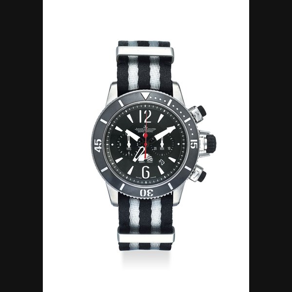 JAEGER-LECOULTRE. A VERY FINE CHRONOGRAPH AUTOMATIC WRISTWATCH WITH ORIGINAL CERTIFICATE AND BOX SIGNED JAEGER-LECOULTRE, MASTER COMPRESSOR MODEL, REF. Q178T470, CASE NO.2’829’172, LIMITED EDITION NAVY SEALS NO. 1190/1500, CIRCA 2015