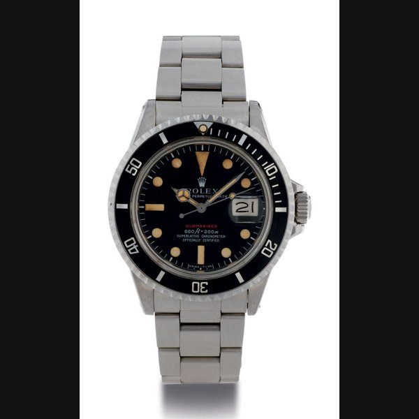 ROLEX. A STAINLESS STEEL AUTOMATIC WRISTWATCH WITH CENTER SECONDS, DATE AND BRACELET SIGNED ROLEX, OYSTER PERPETUAL DATE, SUBMARINER, 660FT=200M, CASE NO. 2385557, REF. 1680, CIRCA 1968