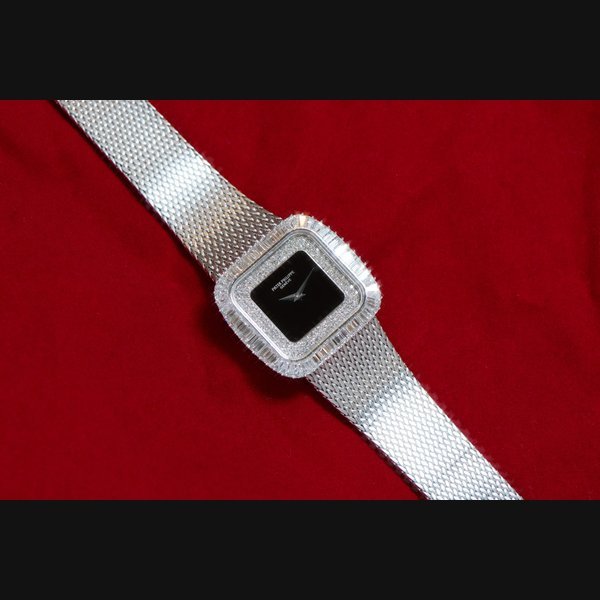 Patek Philippe Patek Philippe Onyx Pave Diamond Dial 'TV' Dress Watch