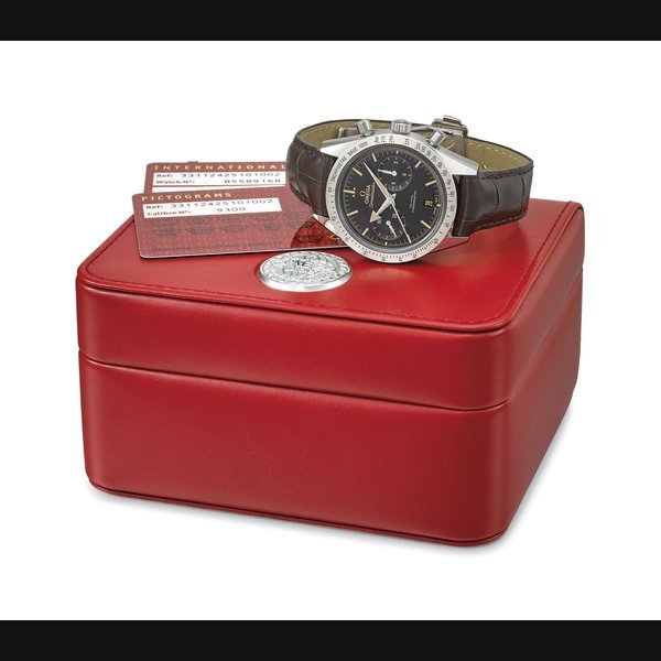 Omega OMEGA. A STAINLESS STEEL AUTOMATIC CHRONOGRAPH WRISTWATCH WITH ORIGINAL WARRANTY AND BOX SIGNED OMEGA, SPEEDMASTER, CO-AXIAL, REF. 331.12.42.51.01.002, CASE NO. 85’589’168, CIRCA 2015