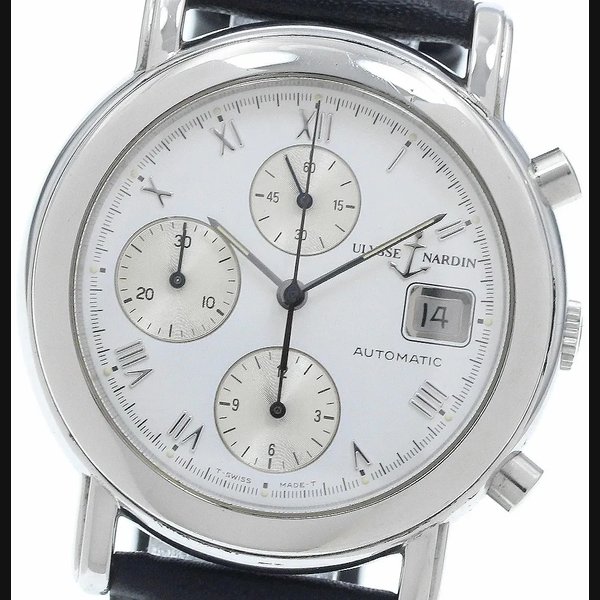 Ulysse Nardin San Marco Chronograph Auto Men's Watch Blue Dial Used From Japan Ref. 433-77-30