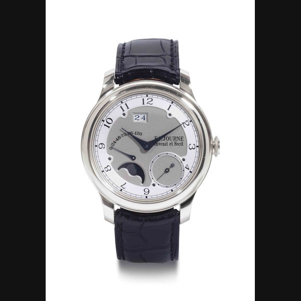 F. P. Journe. A Fine Platinum Automatic Wristwatch With Date, Power Reserve And Moon Phases SIGNED F. P. JOURNE, DIVINE, NO. 270-D, CIRCA 2000