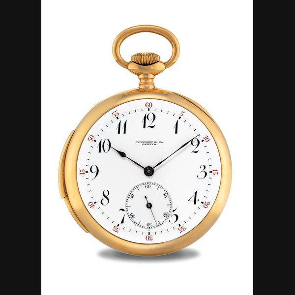 Touchon TOUCHON. AN 14K PINK GOLD OPENFACE MINUTE REPEATING KEYLESS LEVER WATCH SIGNED TOUCHON & CO, GENEVA, NO. 27'796, CIRCA 1915, Price & Market Data