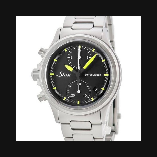 Sinn Sinn 356Watches 356.EURO.FLIEGER II 356 Euroflieger 2 Like new limited edition chronograph with date display black.