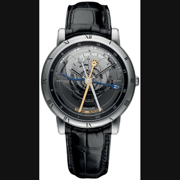Ulysse Nardin Trilogy 41 mm Silver Dial Platinum Leather Strap 999-70