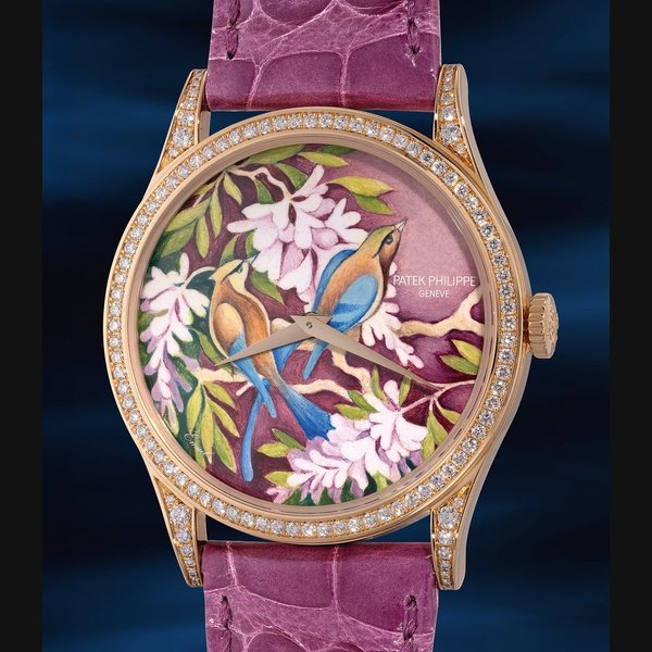 Patek Philippe Patek Philippe Ref. 5077/100R-031 Calatrava, Wisteria Flowers and Roller Birds