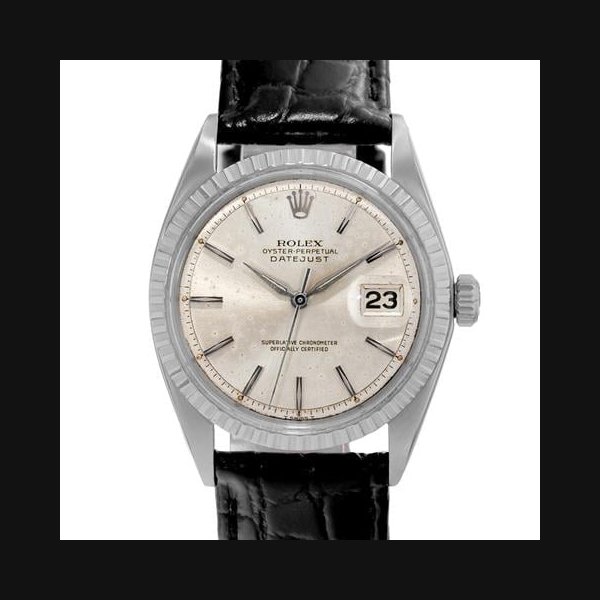 Rolex Datejust36 1603 Vintage Patina Silver Index Steel Jubilee Mens Watch 1965