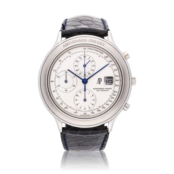 Audemars Piguet Huitième Chronograph | A stainless steel chronograph wristwatch with date, Circa 1985