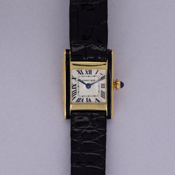Cartier Cartier Tank Normale Black Enamel Brancards 18k YG