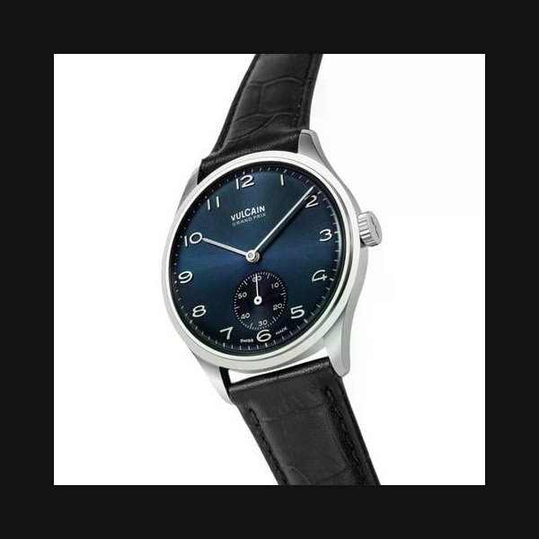 Vulcain VulcainGrand Prix - Small Second Blue - Black Leather Strap Alligator Print - OFFICIAL DEALER - FACTORY NEW - FULL WARRANTY, Price & Market Data