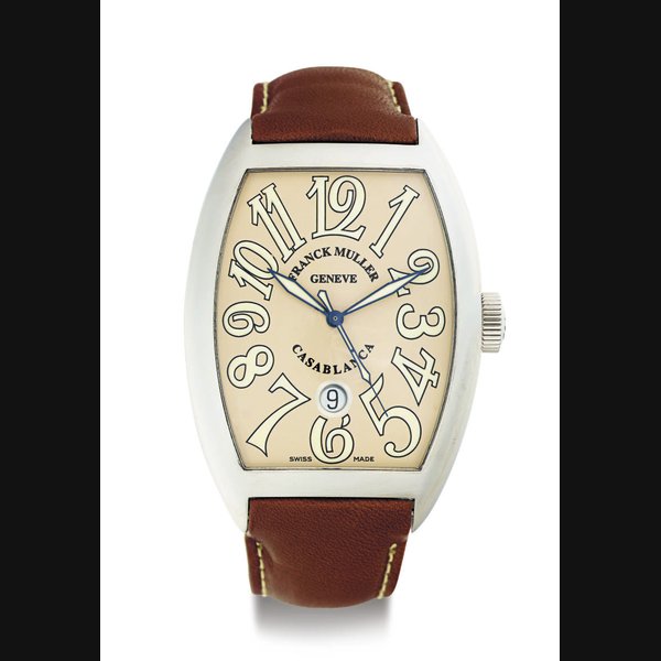 FRANCK MULLER. AN OVERSIZED STAINLESS STEEL AUTOMATIC WRISTWATCH WITH CENTER SECONDS AND DATE SIGNED FRANCK MULLER, CASABLANCA, NO. 1548, REF. 8880 C DT, CIRCA 1995
