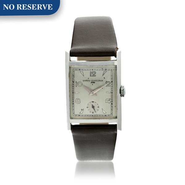 Girard-Perregaux Reference 4874  A stainless steel rectangular wristwatch, Circa 1960