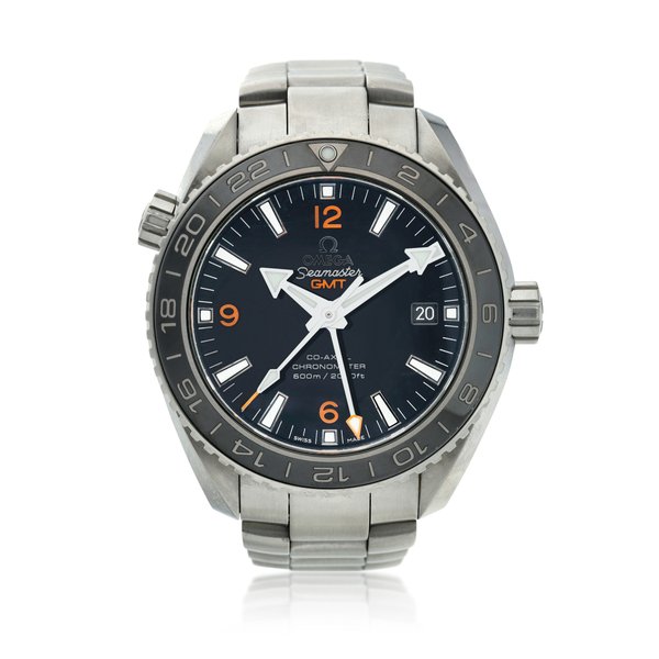 Omega Reference 232.30.44.22.01.002 Seamaster Planet Ocean  A stainless steel automatic dual time wristwatch with date and bracelet, Circa 2015