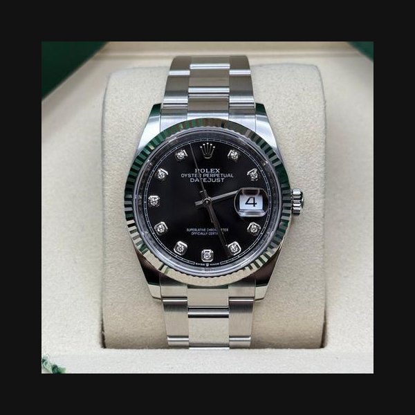 Rolex Rolex Datejust36 NEW 2026 Black Diamond Dial Stainless Steel Fluted Bezel Oyster Bracelet