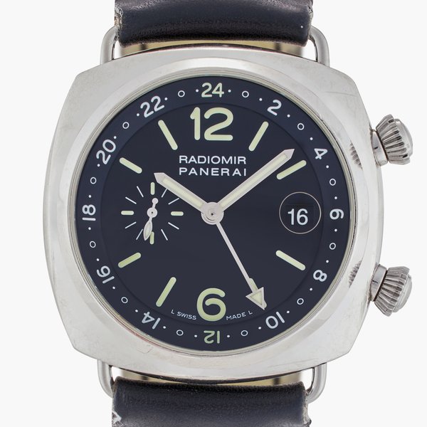 Panerai Reference PAM00184 Radiomir | A limited edition stainless steel automatic dual time zone wristwatch with date, Circa 2005