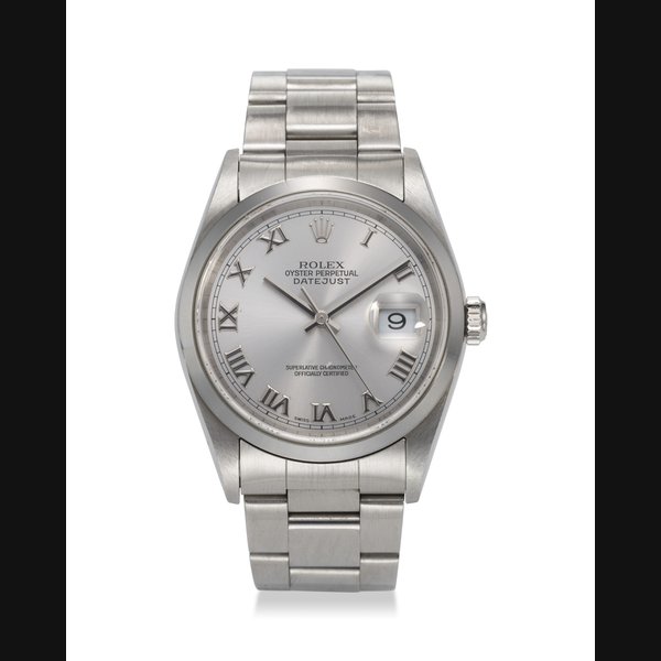 ROLEX, REF. 16200, DATEJUST, A STEEL WRISTWATCH WITH DATE ON BRACELET