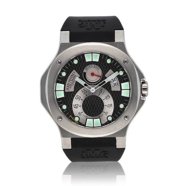 Jean-Mairet Gillman Seven Day Sport Stainless steel wristwatch with date and seven day power reserve Circa 2005