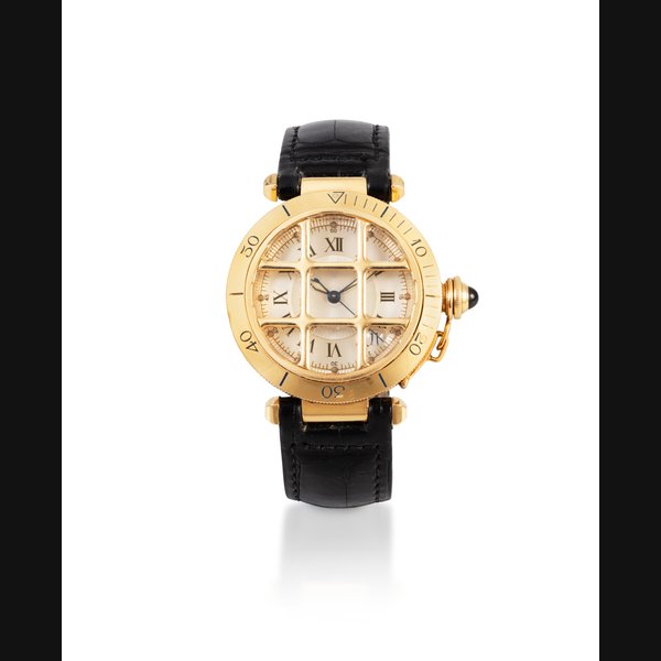 Cartier Pasha Grille, Ref. 1021    Montre bracelet en or jaune avec date |  Yellow gold wristwatch with date    Vers 1995 |  Circa 1995